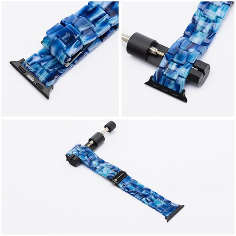 FORCELL F-DESIGN FA04 pasek żywiczny marmurkowy do APPLE Watch 38 / 40 / 41 mm niebieski