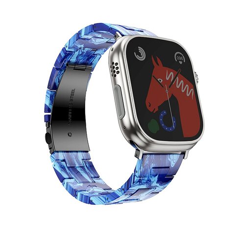 FORCELL F-DESIGN FA04 pasek żywiczny marmurkowy do APPLE Watch 38 / 40 / 41 mm niebieski