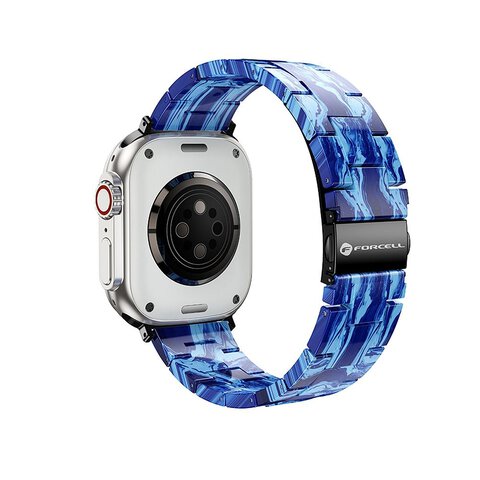 FORCELL F-DESIGN FA04 pasek żywiczny marmurkowy do APPLE Watch 38 / 40 / 41 mm niebieski