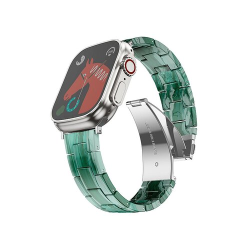 FORCELL F-DESIGN FA04 pasek żywiczny marmurkowy do APPLE Watch 38 / 40 / 41 mm zielony