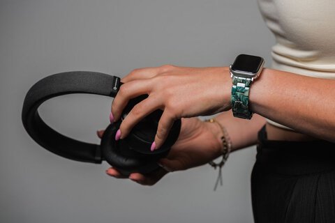 FORCELL F-DESIGN FA04 pasek żywiczny marmurkowy do APPLE Watch 38 / 40 / 41 mm zielony