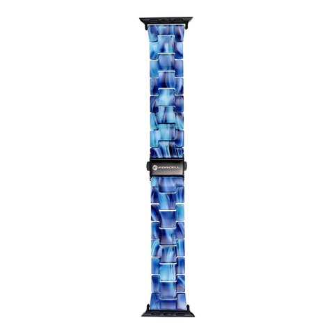 FORCELL F-DESIGN FA04 pasek żywiczny marmurkowy do APPLE Watch 42 / 44 / 45 / 49 mm niebieski