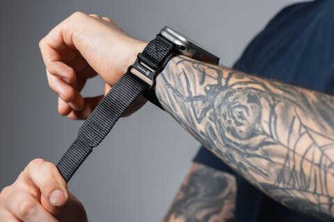FORCELL F-DESIGN FA05 pasek nylonowy do APPLE Watch 38 / 40 / 41 mm czarny