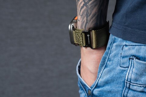 FORCELL F-DESIGN FA05 pasek nylonowy do APPLE Watch 38 / 40 / 41 mm zielony