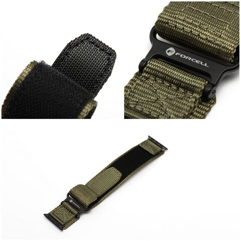 FORCELL F-DESIGN FA05 pasek nylonowy do APPLE Watch 38 / 40 / 41 mm zielony