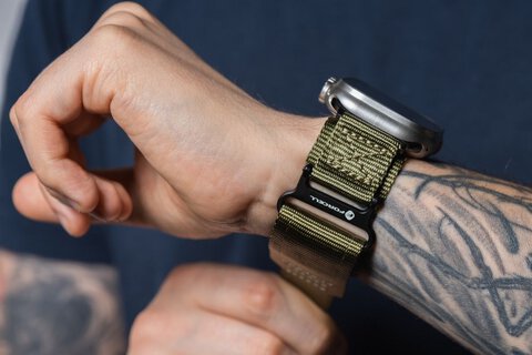 FORCELL F-DESIGN FA05 pasek nylonowy do APPLE Watch 42 / 44 / 45 / 49 mm zielony