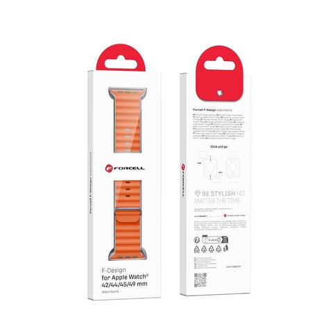 FORCELL F-DESIGN FA13 pasek / opaska do Apple Watch 42/44/45/49mm pomaraczowa