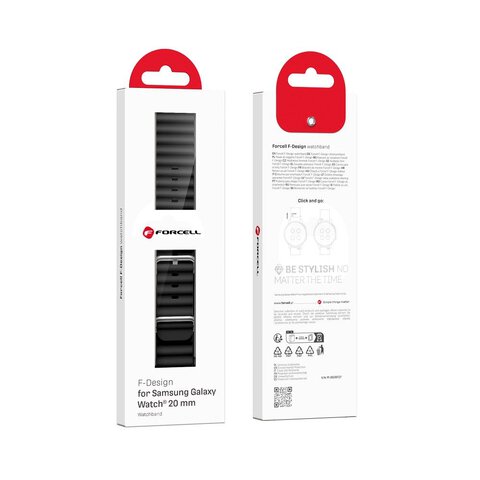 FORCELL F-DESIGN FS01 pasek do SAMSUNG Watch 22 mm czarny FORCELL F-DESIGN FS01 pasek do SAMSUNG Watch 22 mm czarny