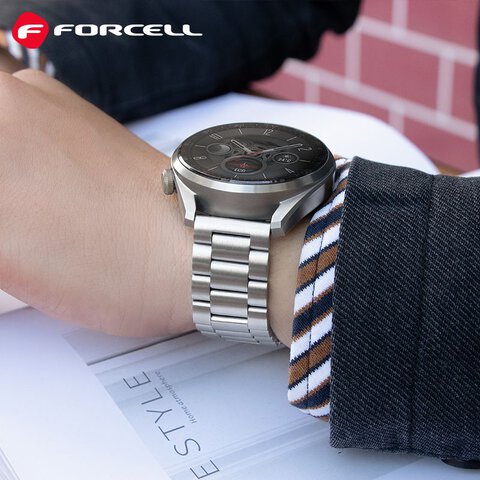 FORCELL F-DESIGN FS06 pasek / opaska do Samsung Watch 22mm srebrna
