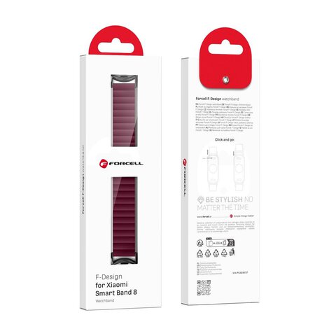 FORCELL F-DESIGN FX Mi Band 8 pasek / opaska do Xiaomi Mi Band 8 bordowy