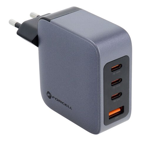 Forcell F-Energy adowarka Sieciowa GaN - 100W z portami: 3x USB C i USB A z adowaniem PD i QC 4.0