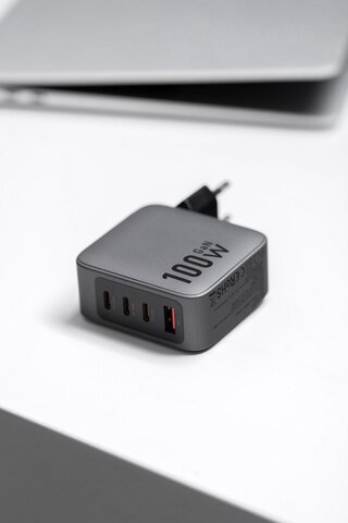 Forcell F-Energy adowarka Sieciowa GaN - 100W z portami: 3x USB C i USB A z adowaniem PD i QC 4.0