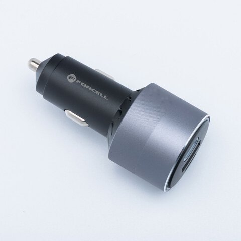 FORCELL F-ENERGY Alu adowarka samochodowa 2 x Typ C + USB A PD QC4.0 SFC2.0 3A 85W szara