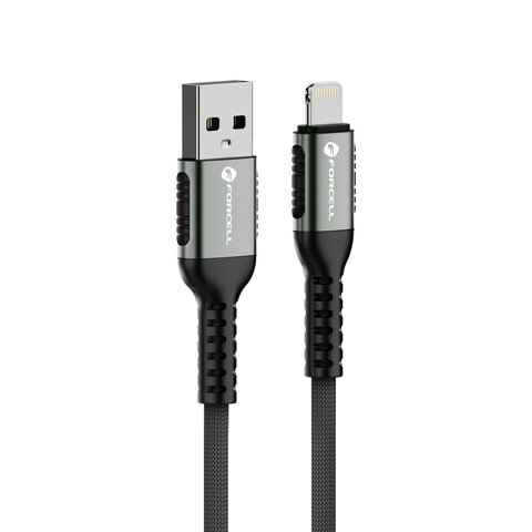 FORCELL F-ENERGY C257 kabel USB A do Lightning 2,4A 12W Cafule 1,2 m czarny