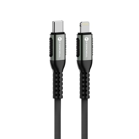 FORCELL F-ENERGY C259 kabel Typ C do Lightning PD 3A 27W Cafule 1,2 m czarny