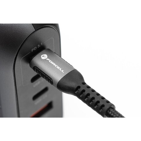 FORCELL F-ENERGY C259 kabel Typ C do Lightning PD 3A 27W Cafule 1,2 m czarny
