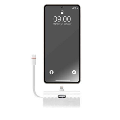FORCELL F-ENERGY Power Plug F5K3 powerbank 5 000mAh z wbudowanym zczem do Lightning 8-PIN PD 20W biay