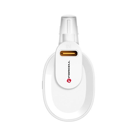 FORCELL F-ENERGY Power Plug F5K3 powerbank 5 000mAh z wbudowanym zczem do Lightning 8-PIN PD 20W biay