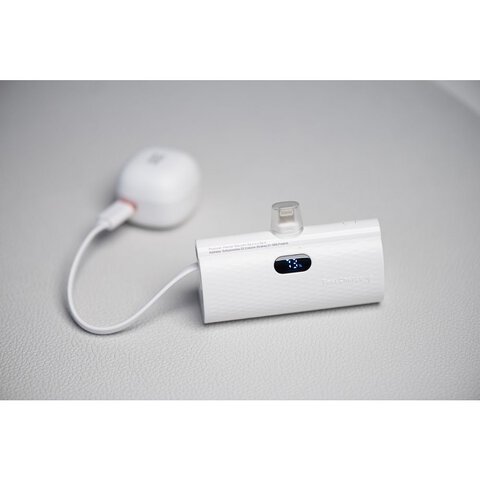 FORCELL F-ENERGY Power Plug F5K3 powerbank 5 000mAh z wbudowanym zczem do Lightning 8-PIN PD 20W biay