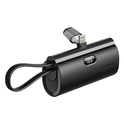 FORCELL F-ENERGY Power Plug F5K3 powerbank 5 000mAh z wbudowanym zczem do Lightning 8-PIN PD 20W czarny