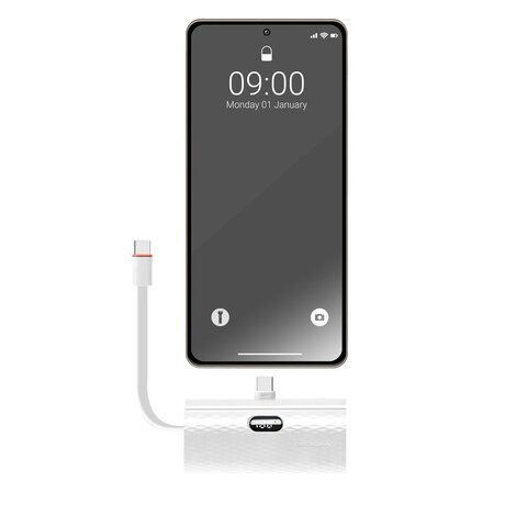 FORCELL F-ENERGY Power Plug F5K3 powerbank 5 000mAh z wbudowanym zczem Typ C PD 20W biay