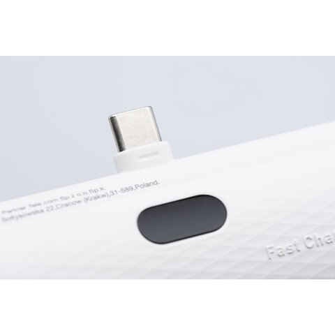 FORCELL F-ENERGY Power Plug F5K3 powerbank 5 000mAh z wbudowanym zczem Typ C PD 20W biay