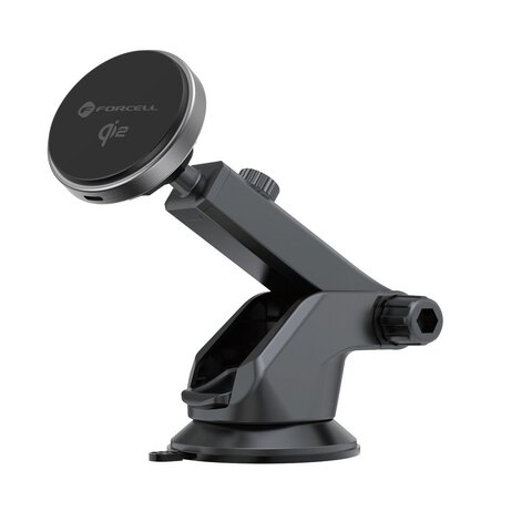 FORCELL F-GRIP Rapid Charge uchwyt samochodowy z ładowaniem indukcyjnym Qi2 15W kompatybilny z MagSafe szary