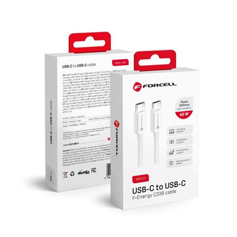 FORCELL kabel Typ C do Typ C QC4.0 3A/20V PD60W C338 2m biay