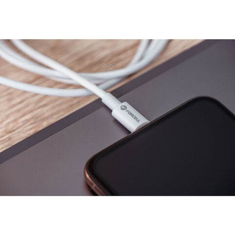 FORCELL kabel USB A do Lightning 8-pin MFi 2,4A/5V 12W C703 1m biay