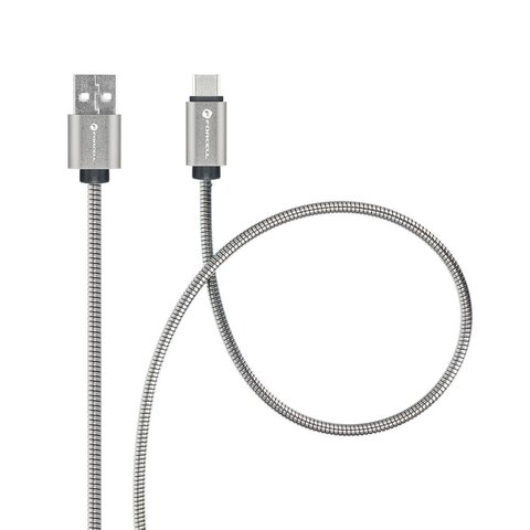 FORCELL kabel USB do Typ C 2.0 2,4A Metal C234 1m srebrny