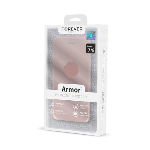 Forever Armor Book Case do iPhone XS Max różowo-złoty