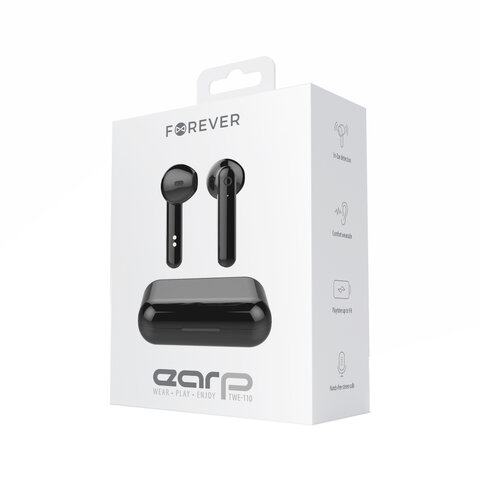 Forever słuchawki Bluetooth TWE-110 Earp z etui ładującym czarny