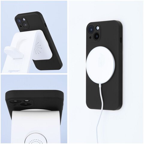 Futerał Silicone Mag Cover kompatybilny z MagSafe do IPHONE 15 czarny
