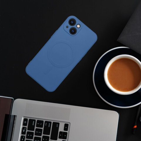 Futerał Silicone Mag Cover kompatybilny z MagSafe do IPHONE 15 PRO niebieski