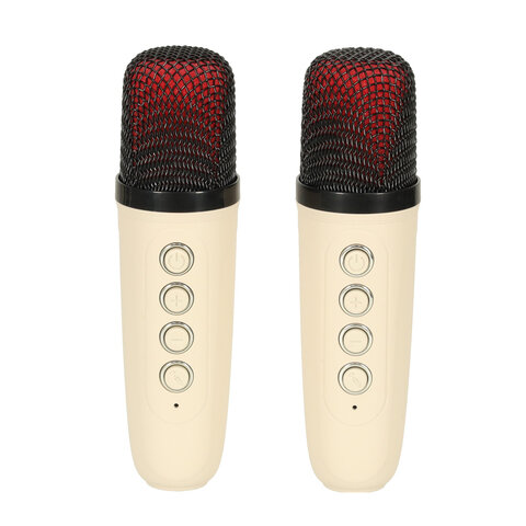 Głośnik do karaoke USB Bluetooth kremowy