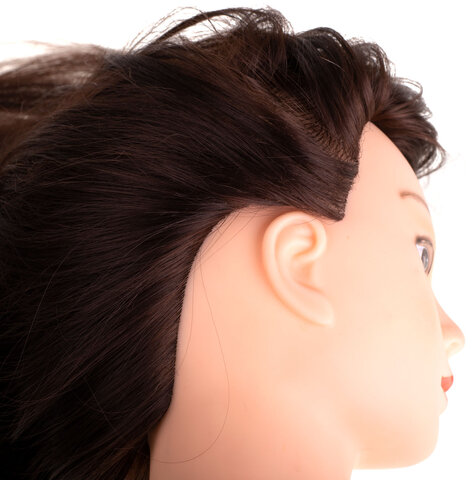 Głowa fryzjerska treningowa z naturalnymi włosami