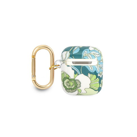 Guess etui do AirPods 1 / 2 GUA2HHFLN zielone Flower