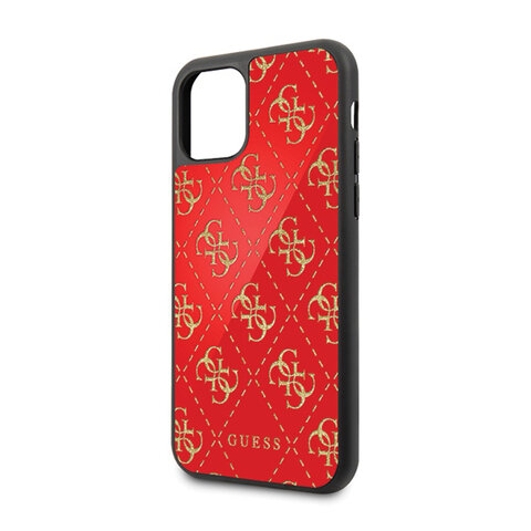 Guess iPhone 11 Pro GUHCN584GGPRE czerwone hard case 4G Double Layer Glitter