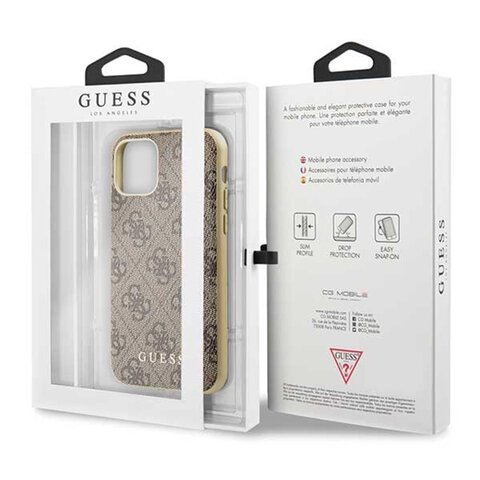 Guess iPhone 11 Pro GUHCN58G4GB brązowy hard case 4G Collection