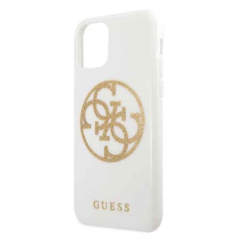 Guess nakładka do iPhone 11 Pro GUHCN58TPUWHGLG białe hard case Glitter 4G Circle Logo