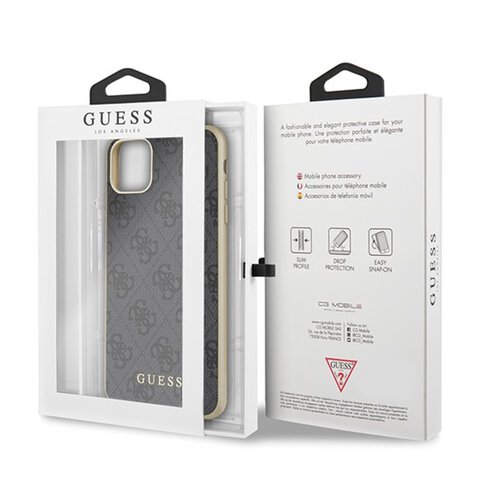 Guess iPhone 11 Pro Max GUHCN65G4GG szary hard case 4G Collection