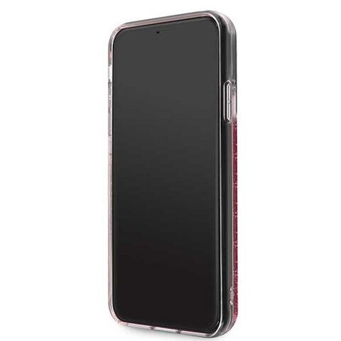 Guess nakładka do iPhone 11 Pro Max GUHCN65GLHFLRA malinowy hard case Glitter Hearts