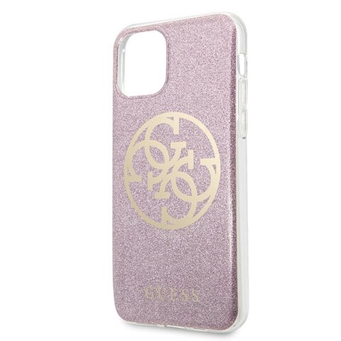 Guess nakładka do iPhone 11 Pro Max GUHCN65PCUGLPI różowe hard case Glitter 4G Logo