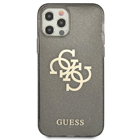 Guess nakładka do iPhone 12 Pro Max 6,7" GUHCP12LPCUGL4GBK czarne hard case Glitter 4G Big Logo