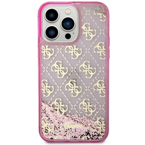 Guess nakładka do iPhone 14 Pro 6,1" GUHCP14LLC4PSGP różowa hardcase Liquid Glitter 4G Translucent