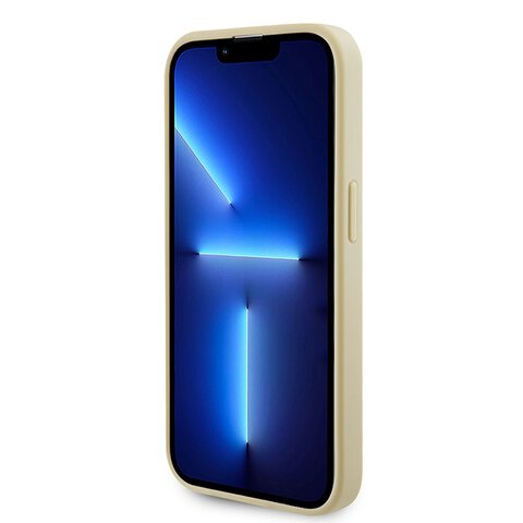 Guess nakładka do iPhone 15 Pro Max 6.7" GUHMP15XPSAHMCB złoty hardcase Saffiano MagSafe