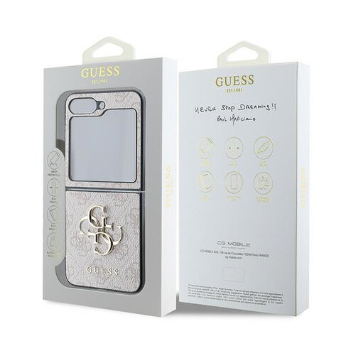 Guess nakładka do Samsung Galaxy Z Flip6 GUE003741 różowa 4G Metal Logo