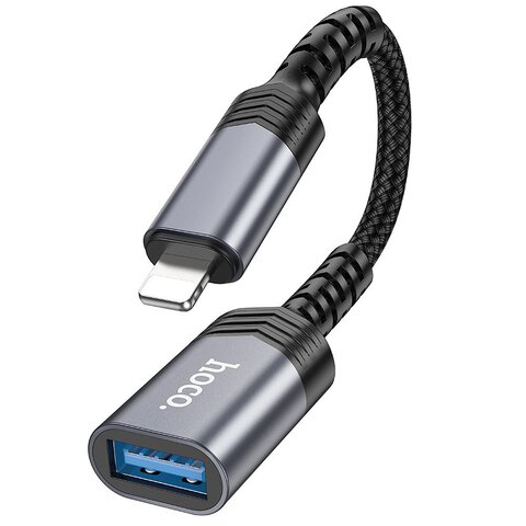 HOCO adapter iPhone Lightning 8-pin (męski) do USB (żeński) 3.0 UA24 czarna