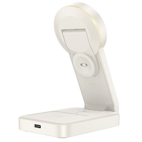 HOCO adowarka indukcyjna 3w1 kompatybilna z MagSafe 15W CQ3 biaa