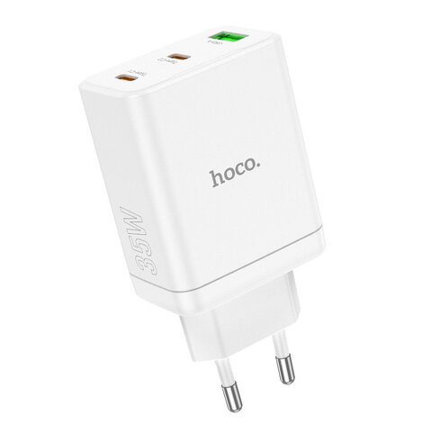 HOCO adowarka sieciowa 2 x Typ C + USB A PD QC3.0 3A 35W N33 biaa HOCO adowarka sieciowa 2 x Typ C + USB A PD QC3.0 3A 35W N33 biaa